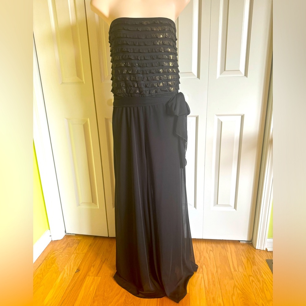 CONNECTED Apperal Black Evening Ruffle Jumpsuit M